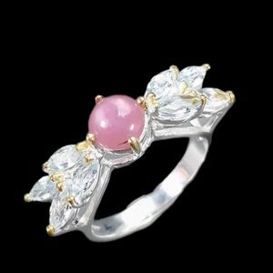 Genuine Ruby with Sky Blue Topaz Ring